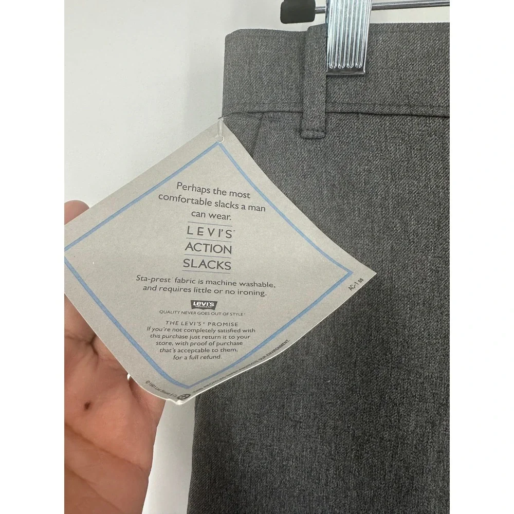 Levis Action Slacks‎ 38x30 Gray Sta-Prest VTG Dress Pants 476902753 deadstock